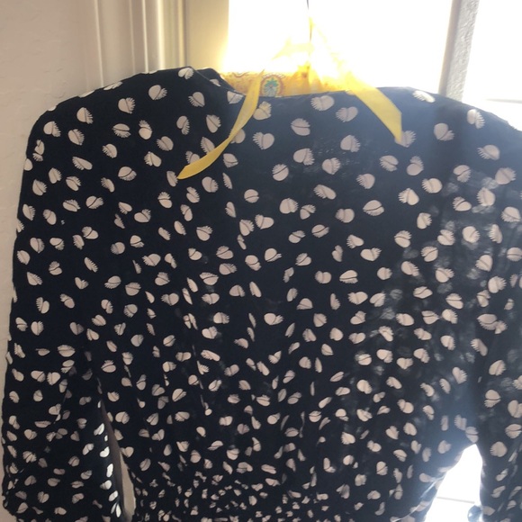 Vintage 1980’s Karin Stevens Petite Black White Broken Heart Print Dress Sz 8 - Picture 14 of 16